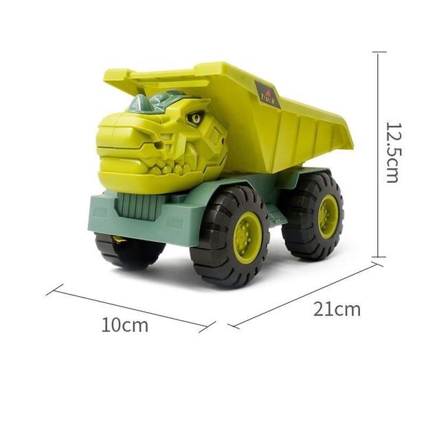 Sét 3 Xe Mô Hình Công Trình Khủng Long Siêu Ngầu Cho Bé, Ô Tô Đồ Chơi Khủng Long Cho Bé