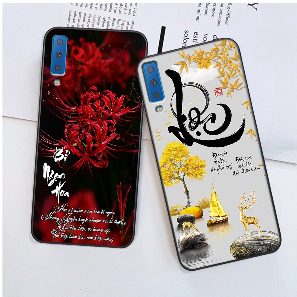 Ốp lưng Samsung Galaxy A7 2018 in hình chữ tài chữ lộc, Cha Mẹ, bình an SIÊU ĐẸP