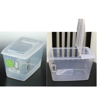 bộ 2 hộp nhựa đựng thực phẩm 3 lít, nắp mở đứng tiện lợi, Nhật sx  22,4×14,7cm cao 14,8cm. . H616x2