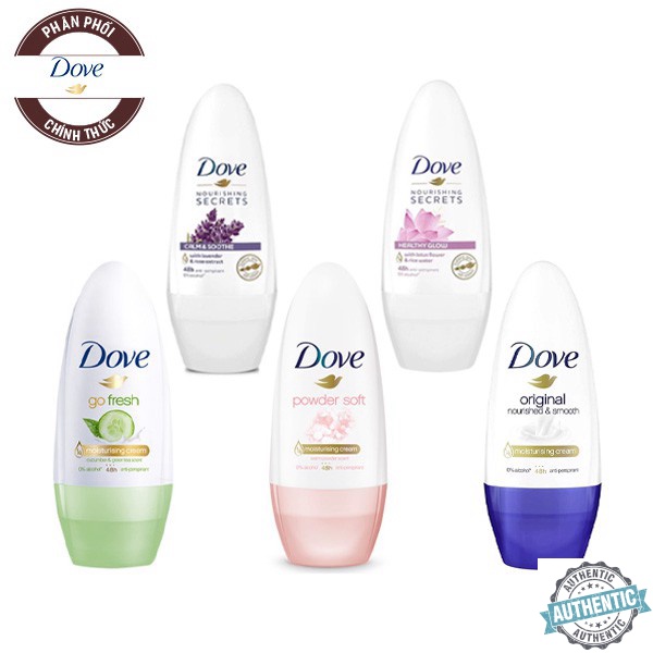 Lăn Khử Mùi Hương Phấn Dưỡng Ẩm Vùng Da Dưới Cánh Tay Dove 40ml