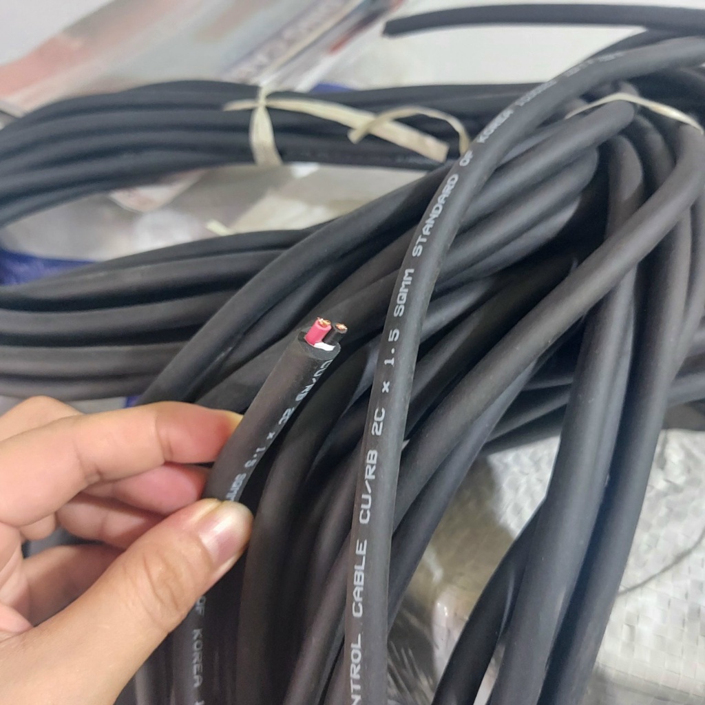 Dây nguồn HQ loại 1 bọc cao su 2*1.5 3 Mét cho máy đục, khoan bê tông