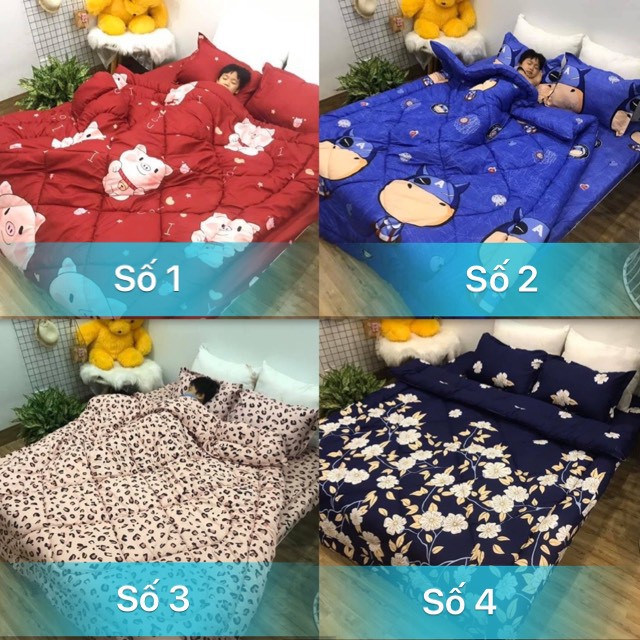 bộ chăn phao 5 món ga gối chăn phao cotton poly nhiều mẫu 2019( được chọn mẫu nhé Khách)