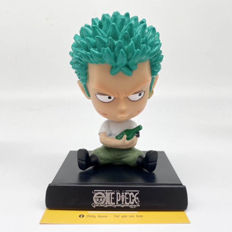 [Chitty] Mô Hình One Piece Luffy,Zoro,Chopper,Sanji  lắc đầu kèm giá đỡ điện thoại,trang trí bàn làm việc, bàn học,taplo