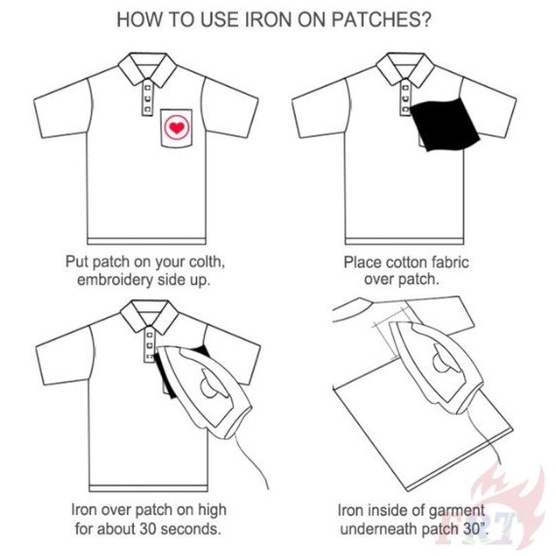 - Decal Logo Sticker Patch in áo ủi trực tiếp lên vải hình