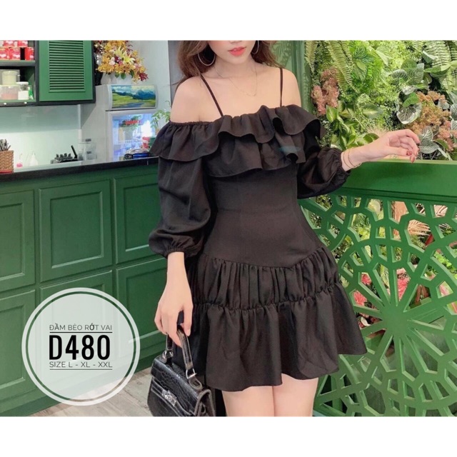 Bigsize Đầm bèo rớt vai D480