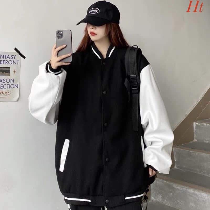 Áo khoác bomber nỉ cotton trơn đa màu HT13