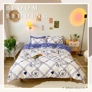 Set Chăn Ga Gối Cotton Poly 4 món - Gấu xanh