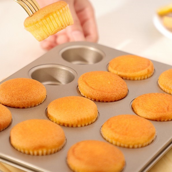 Khuôn Nướng Bánh Cupcake,Muffun Chống Dính Cao Cấp Loại 4/6/12 Ô