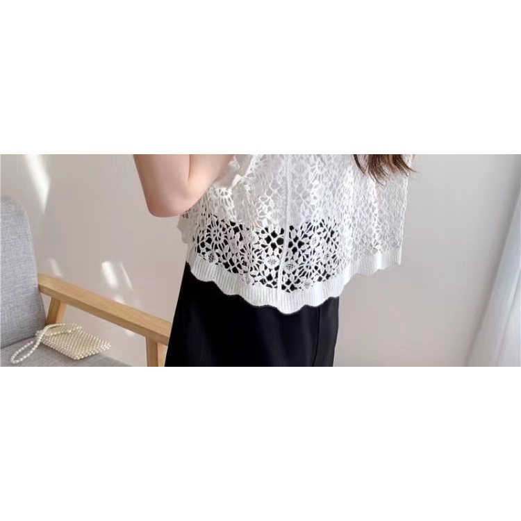 Áo Khoác Dệt Kim Mỏng Tay Ngắn Dễ Phối Đồ Dành Cho Nữ