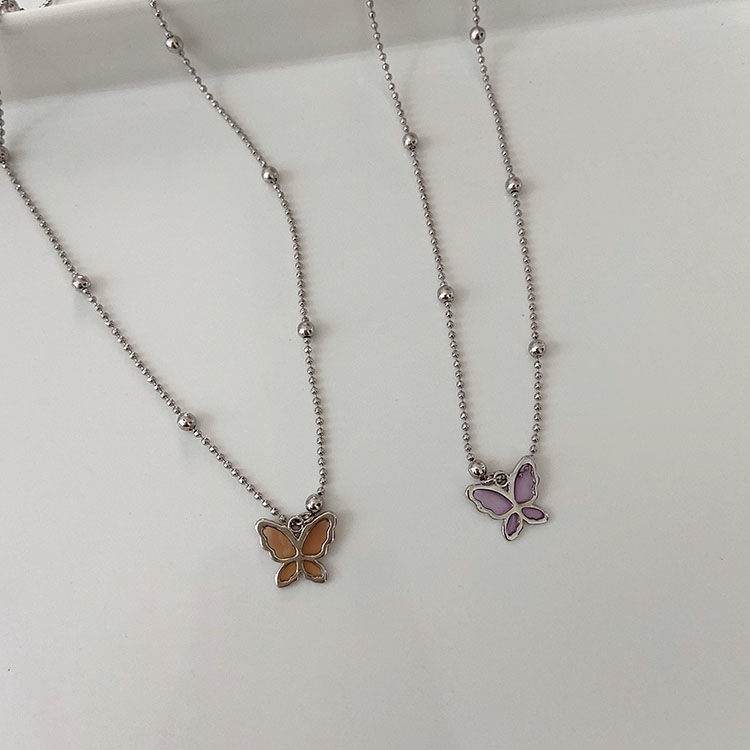 Dây Chuyền Mặt Hình Bướm Trong Suốt Phong Cách Hàn Quốc 22478