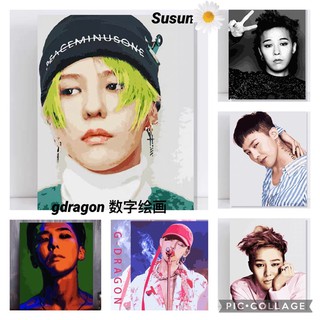[Sẵn GD003] Tranh Sơn Dầu Số Hoá Ca Sĩ G-Dragon, Tranh Tô Màu Theo Số Ca Sĩ G-Dragon