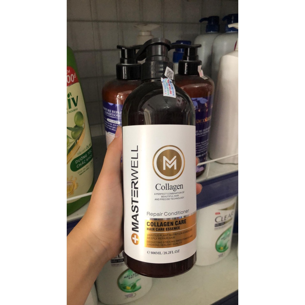 DẦU GỘI XẢ SIÊU PHỤC HỒI COLLAGEN MASTERWELL 800ML Bestmypham