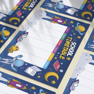 Thời khóa biểu - Decal Timetable (2) dán sổ, bàn học, bàn làm việc, kính, tủ, góc học tập, làm việc..v.v