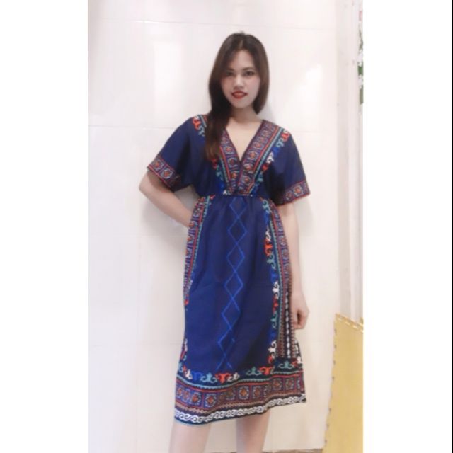 ☘ Đầm suông họa tiết thổ cẩm