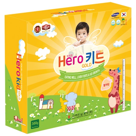 Siro ăn ngon Hero kid gold Hộp 30 gói. Bổ sung vitamin d tăng hấp thụ calci., tăng đề kháng (Hàn Quốc)