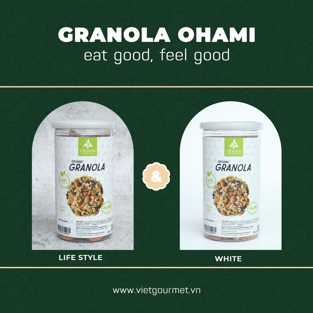 Granola 370g Vietgourmet siêu hạt dinh dưỡng, ngũ cốc giảm cân, ăn vặt healthy, thành phần 7 hạt dinh dưỡng cao cấp