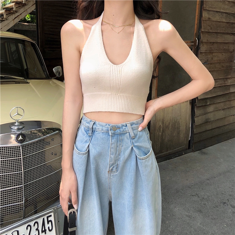 Áo tank top cổ chữ V dáng ôm thời trang cho nữ