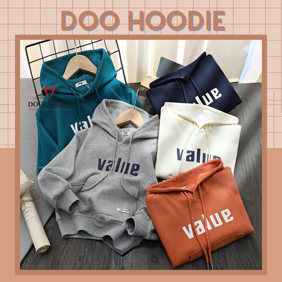 [DOO HOODIE] Áo Hoodie Nam In Chữ Value