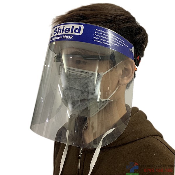 Mặt nạ phòng dịch, tấm chắn giọt bắn faceshield- Hình thật