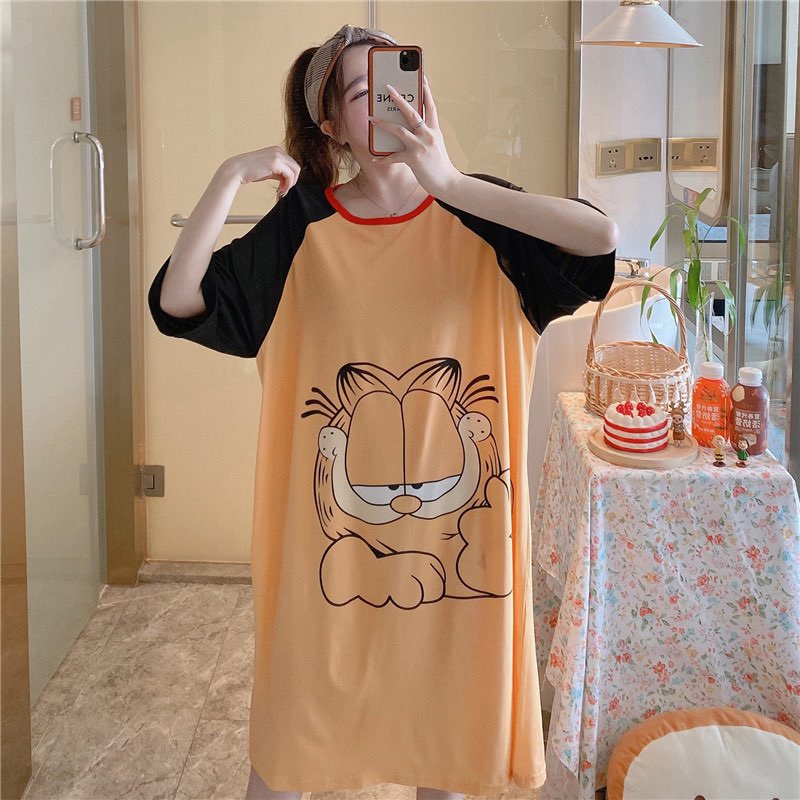 [Sẵn] Váy ngủ cotton giấy Quảng Châu, mỏng nhẹ, thoáng mát, họa tiết dễ thương, phù hợp mặc mùa hè | BigBuy360 - bigbuy360.vn