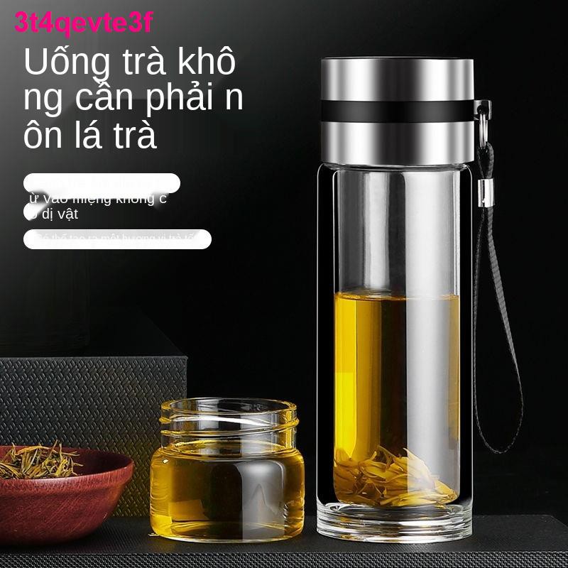 bình nước giữ nhiệtBộ lọc tách trà và nước Benli Thủy tinh hai lớp nóng dành cho nam nữ kinh doanh cốc trong suốt