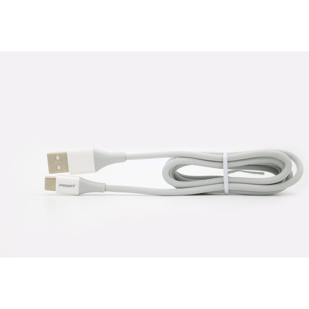 Cáp Pisen USB Type-C Braided 1.2m, giao màu ngẫu nhiên - Hàng chính hãng