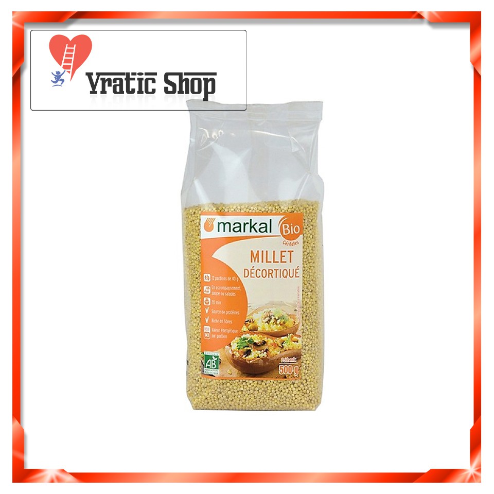 Hạt kê hữu cơ đã bóc vỏ Markal 500g