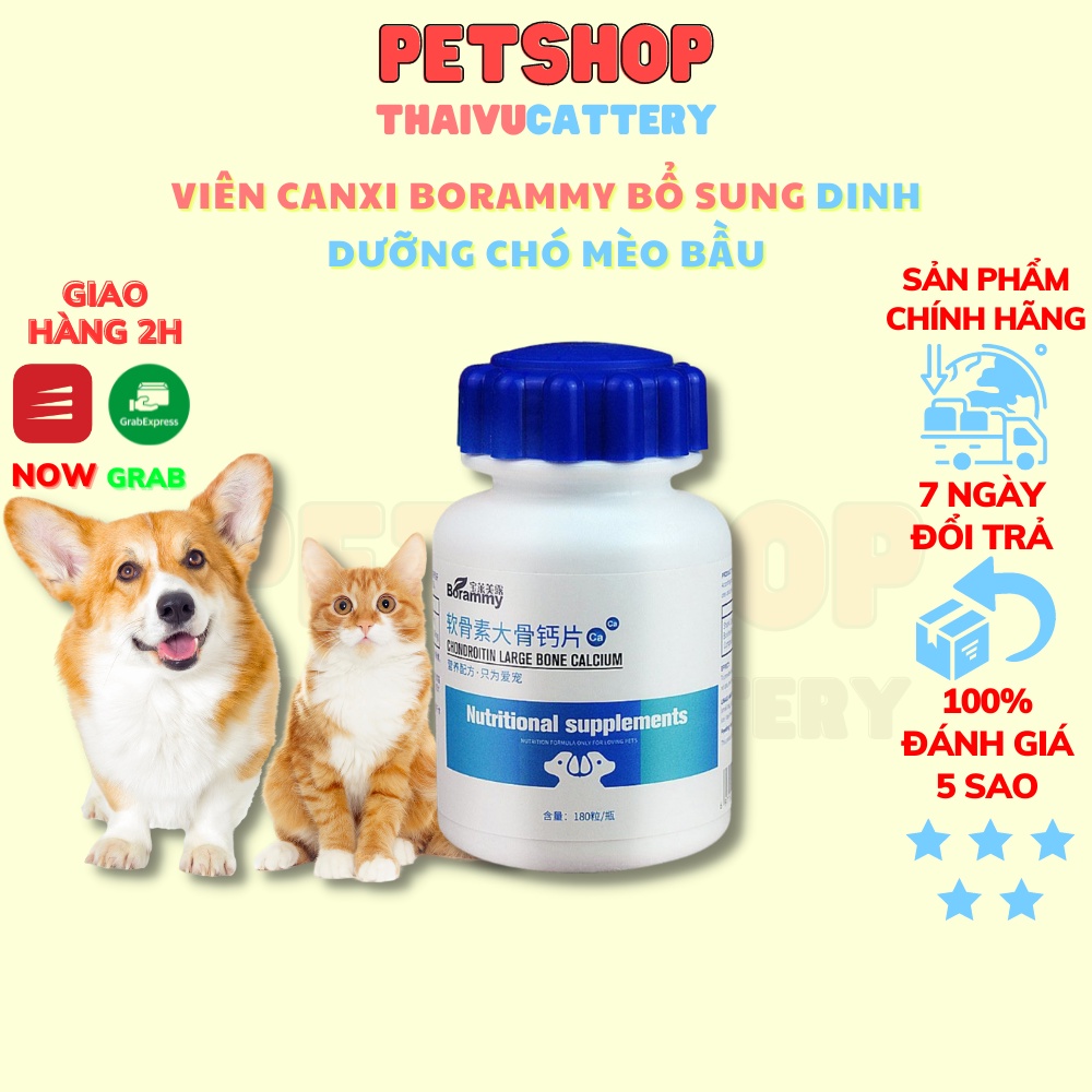 Canxi cho chó - canxi cho mèo bầu mèo sau sinh hỗ trợ bổ sung Canxi, hấp thu canxi tự nhiên toàn diện