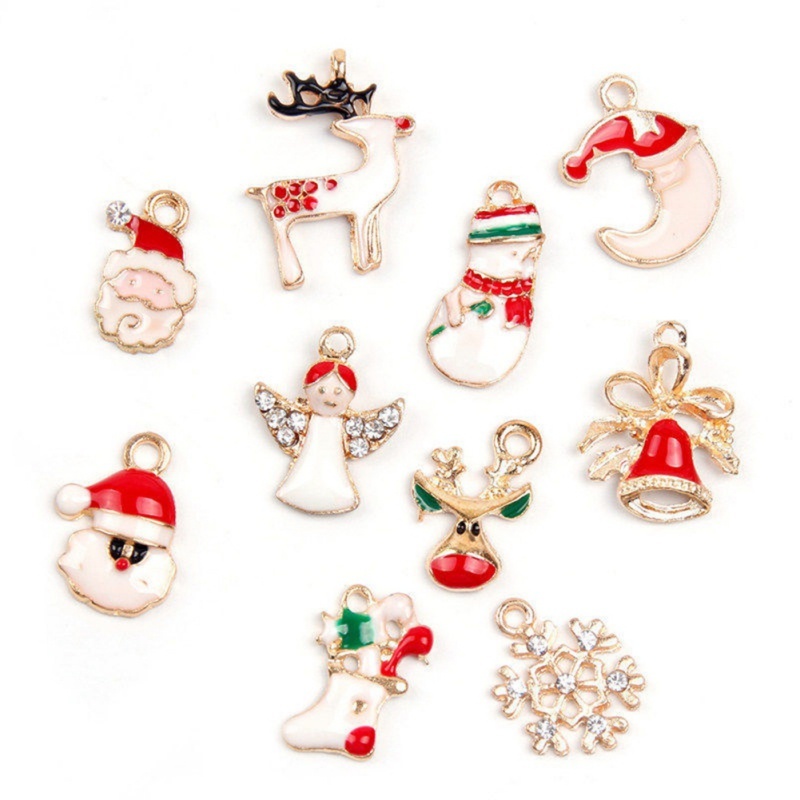 Set 19 món phụ kiện nhiều màu sắc dùng để trang trí làm vòng cổ phong cách Giáng sinh dễ thương