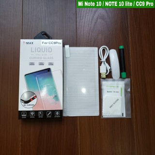 Cường lực UV T-Max LIQUID Mi Note 10 / Note 10 Lite / CC9 Pro Full màn trơn mượt cao cấp tmax ( Kèm đèn )