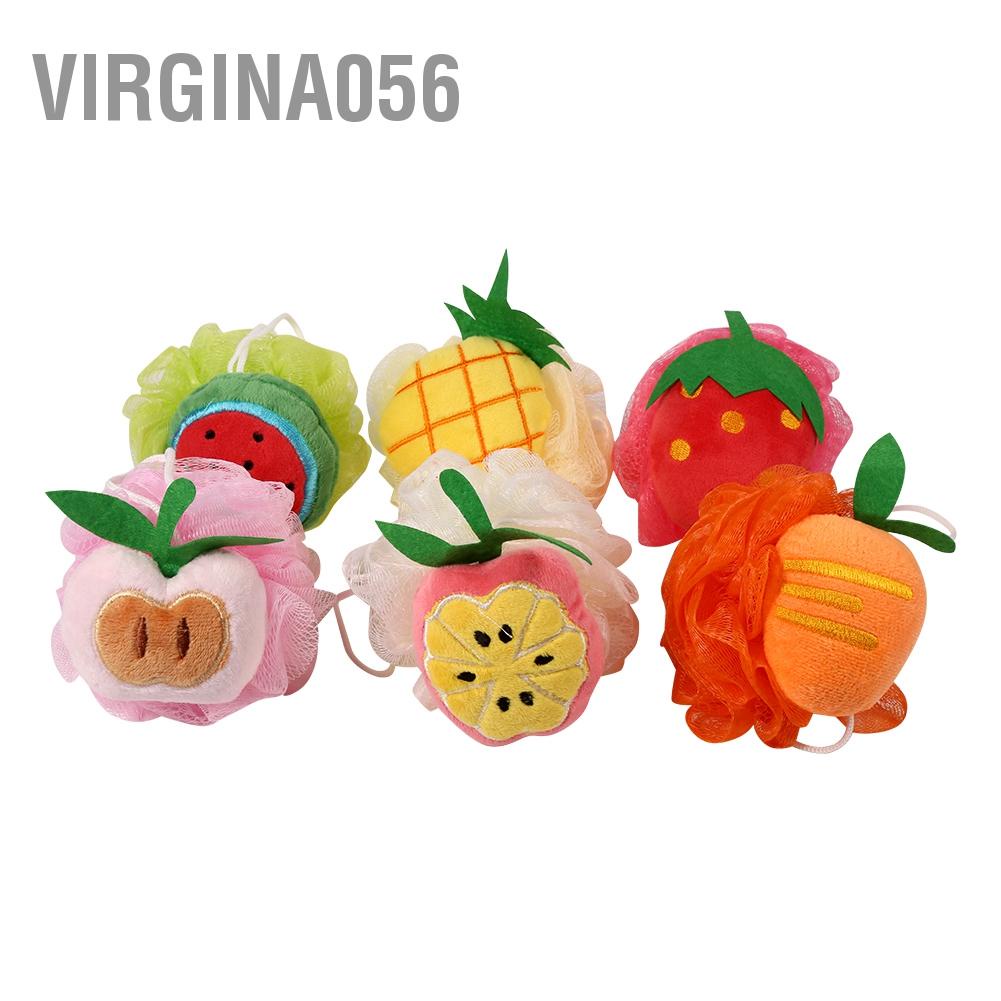 Virgina056 Virgina056 Hình dạng trái cây đầy màu sắc Bàn chải lưới tắm Ball tẩy tế bào chết toàn thân Tẩy Bông bọt biển
