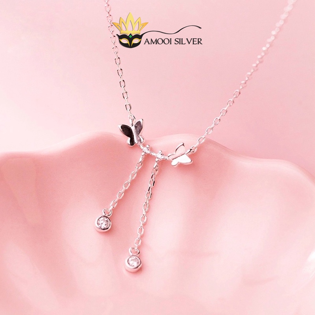 Dây chuyền bạc S925 đôi bướm tua rua - Amooi Silver AD175