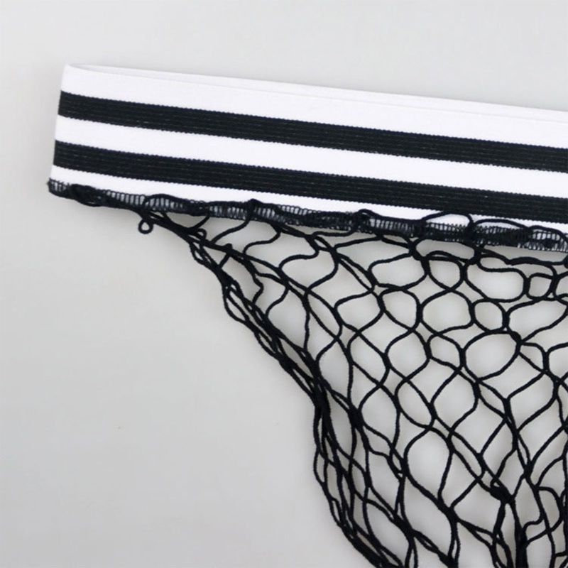 Xiangbao Quần Tất Lưới Kẻ Sọc Lưng Cao Co Giãn Xuyên Thấu Quyến Rũ Cho Nữ