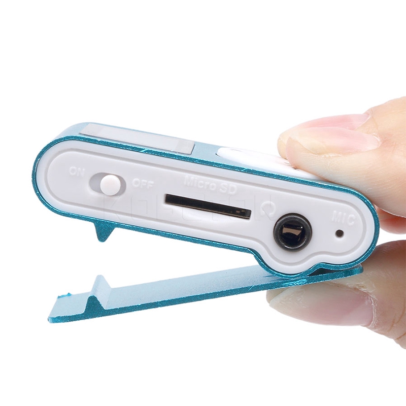 Máy nghe nhạc MP3 mini có màn hình LCD và kẹp kim loại hỗ trợ thẻ nhớ TF SD