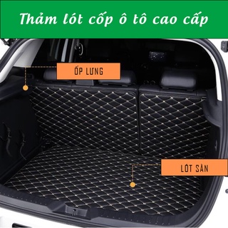 Thảm lót cốp và ốp lưng cho Santafe, CRV, Everest, Rondo, Xpander, Sorento, X-Trail da PU cao cấp, không mùi, chống xớc