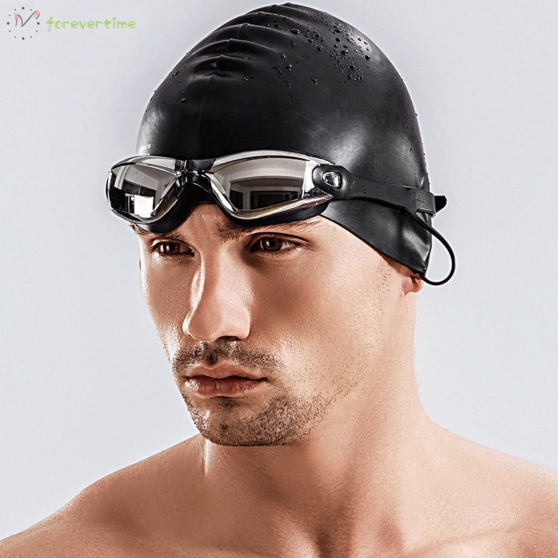 ☞mũ☜ Swimming Goggles Earplug Cap Kit Waterproof HD Anti-fog Lenses Adjustable for Adults
