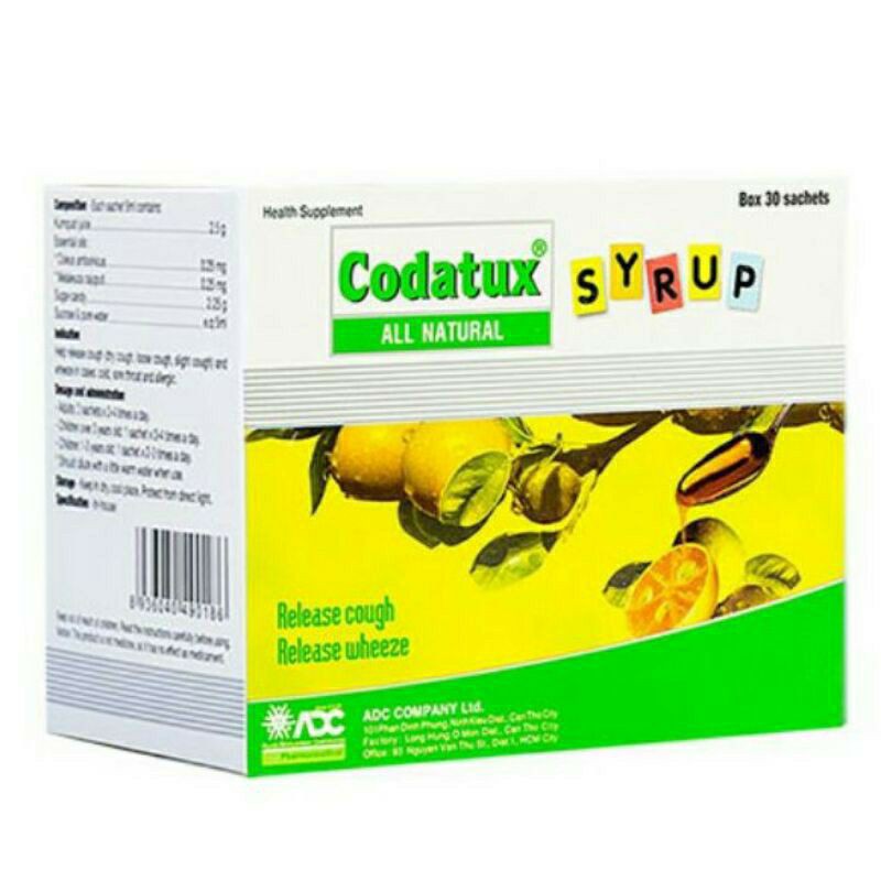 Siro ho Codatux ⚡ CAM KẾT CHÍNH HÃNG ⚡ CODATUX Syrup Giảm Ho Long Đờm  hiệu quả khi tiết giao mùa