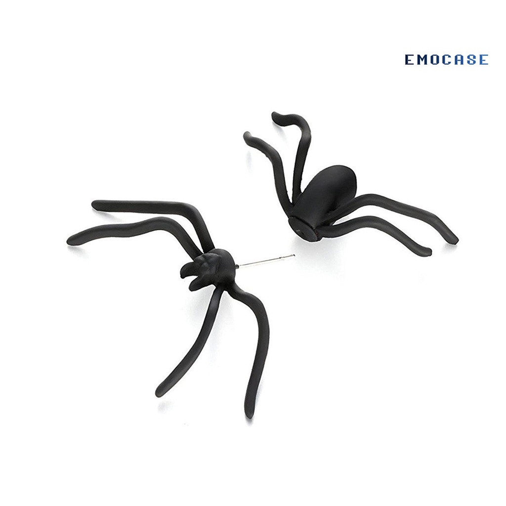 1 Khuyên Tai Nhựa Hình Nhện 3D Màu Đen