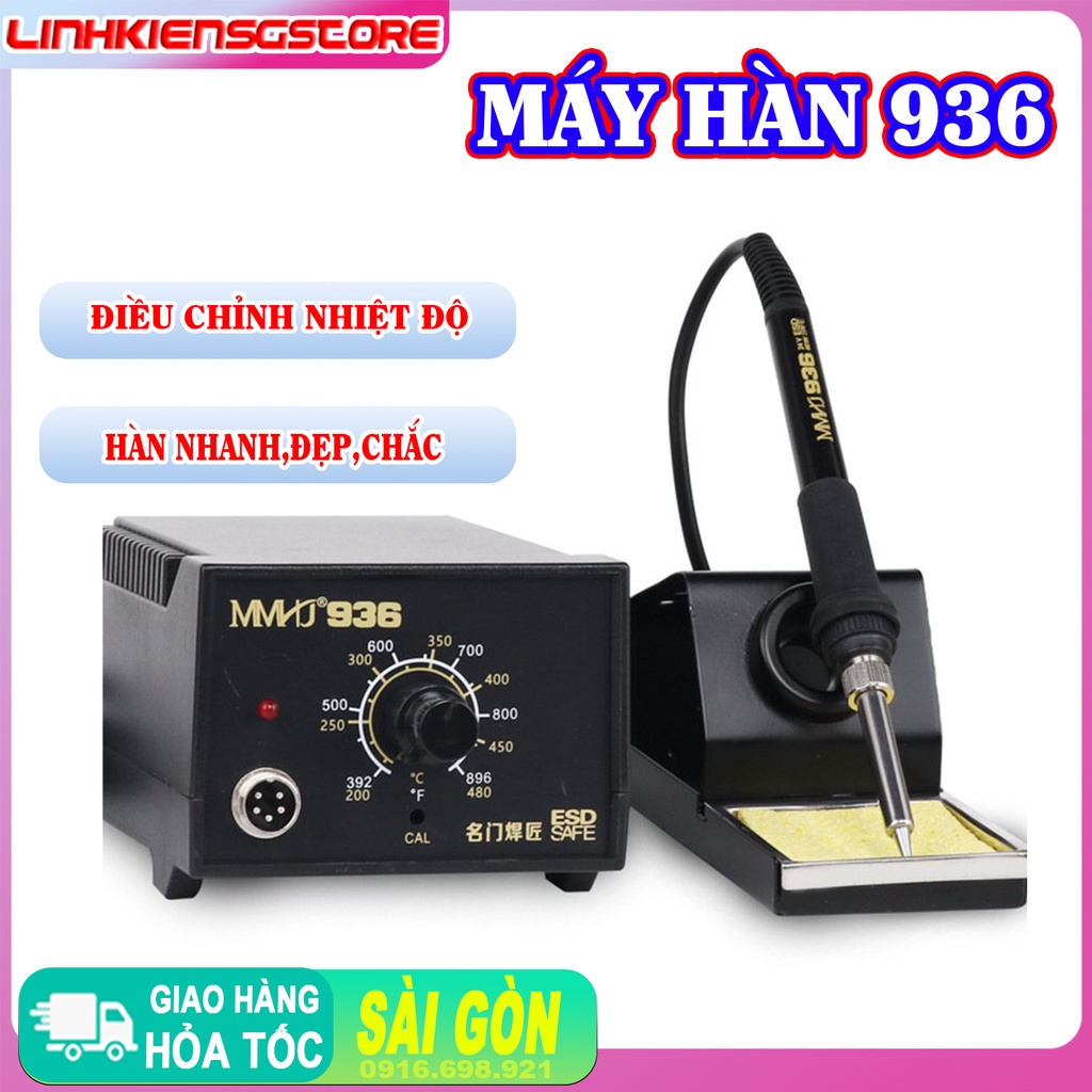 Máy mỏ hàn chỉnh nhiệt độ MMHJ 936 lên nhiệt nhanh, bền bỉ, ổn định tạo thành mối hàn đẹp, trạm mỏ hàn