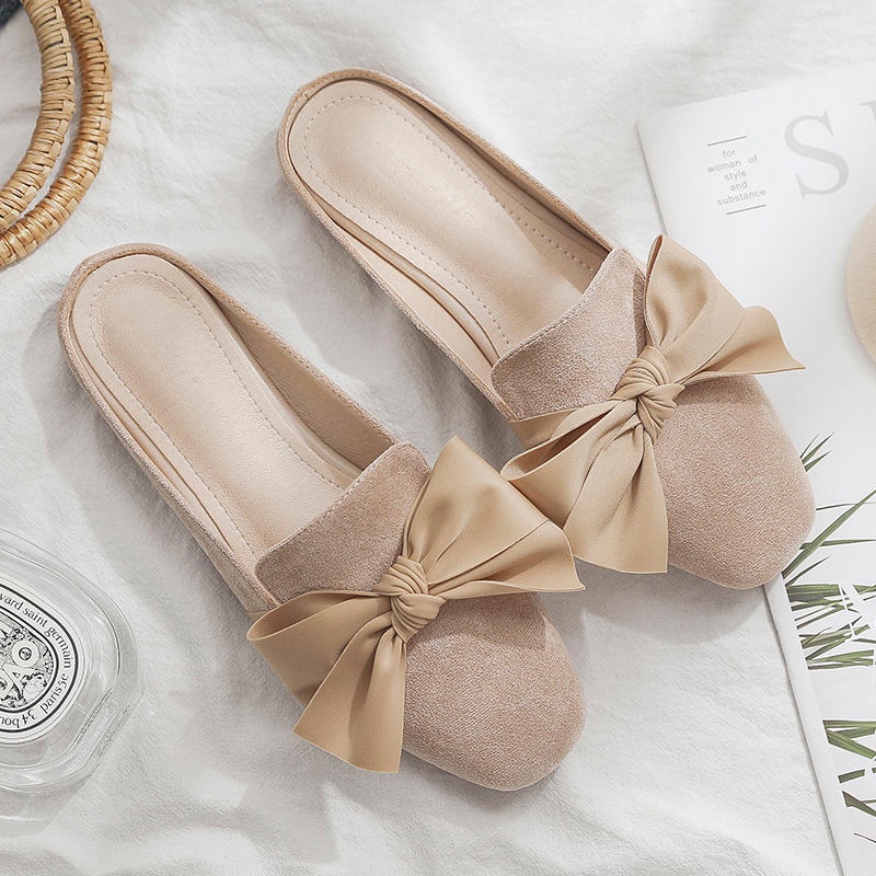 Giày bít mũi IELGY đính nơ phong cách Hàn Quốc cho nữ