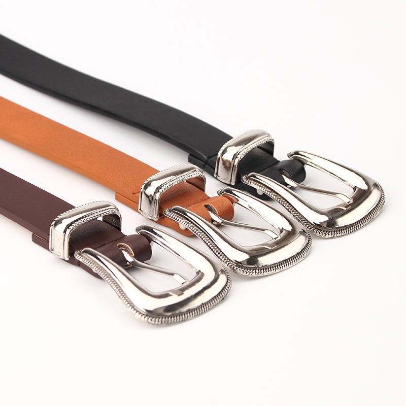 Thắt Lưng Da Phối Khóa Hợp Kim Phong Cách Cổ Điển Thời Trang Cho Nữ