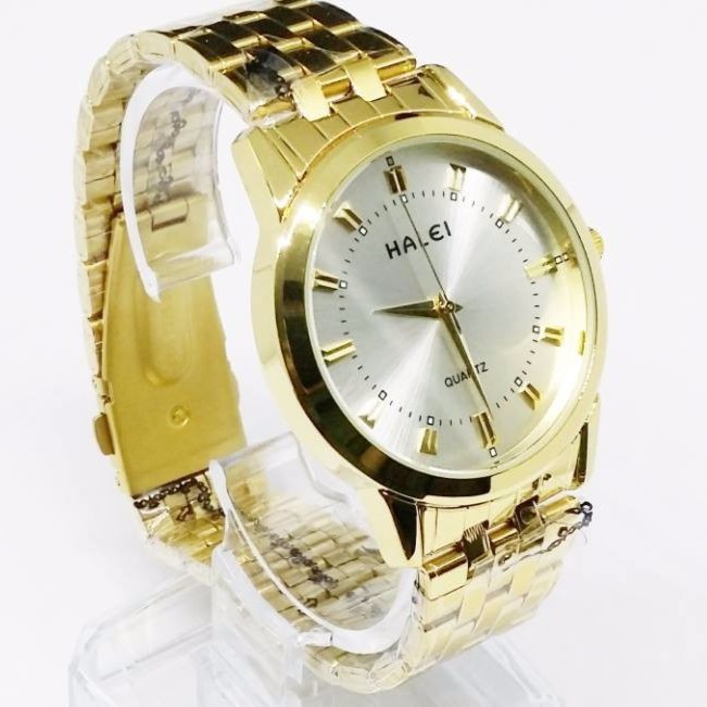 Đồng hồ nam HALEI dây kim loại 502 mặt tráng bạc thời trang đẳng cấp