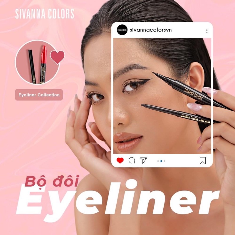 Bộ đôi Eyeliner hot hit hãng Sivanna (1 kẻ mắt nươc + 1 gel kẻ mí)