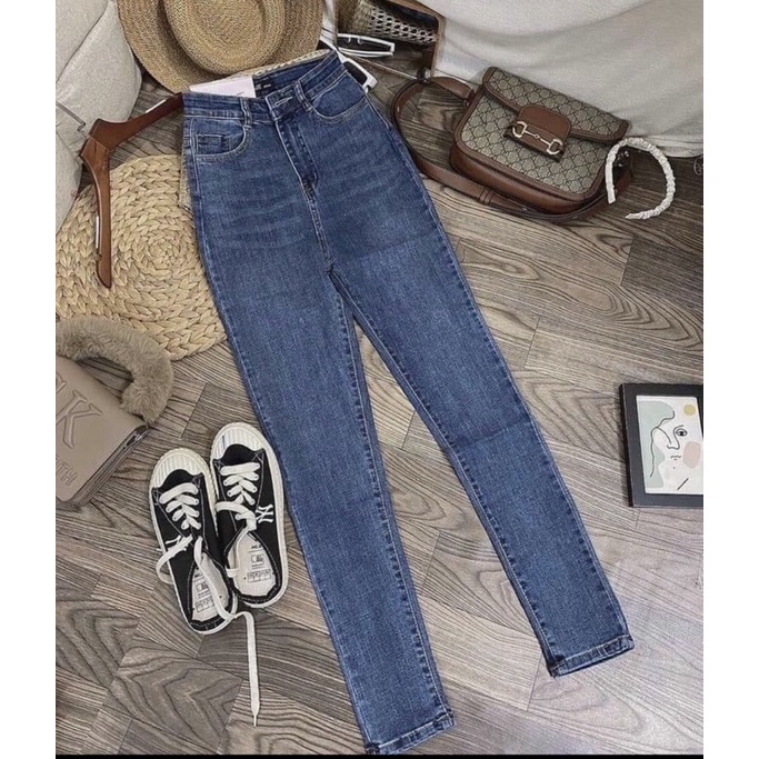 Quần Dài Jean BigSize Trơn Lưng Siêu Cao - Co Giãn Mạnh - Quần Skinny Bigsize Lưng Cao - Quần Jean Cạp Cao