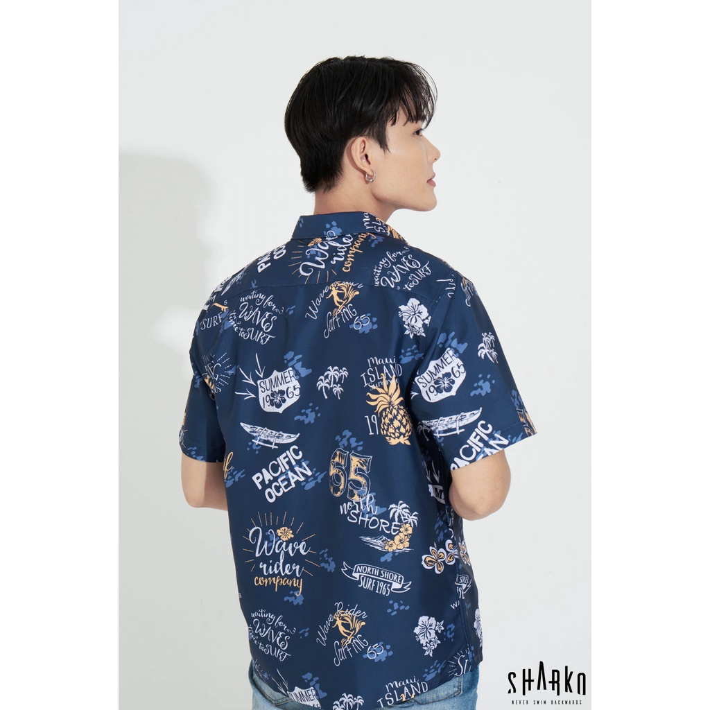 Áo sơ mi nam họa tiết SHARKO - HAWAII WAVE, vải lụa thoáng mát, không nhăn, form rộng  - GNN04 | BigBuy360 - bigbuy360.vn