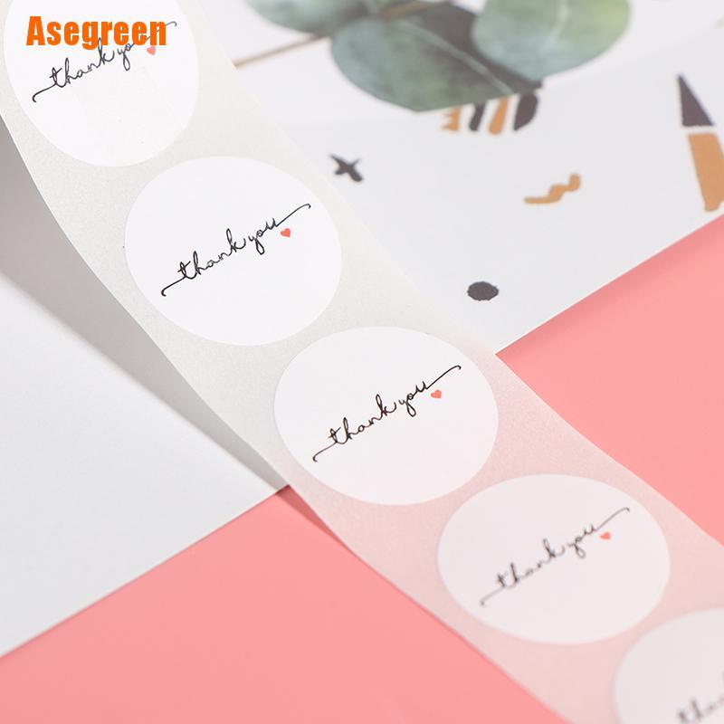 Cuộn 500 miếng dán hình tròn 1 inch họa tiết chữ Thank You