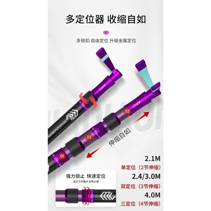 Chống cần tay Carbon MC tím