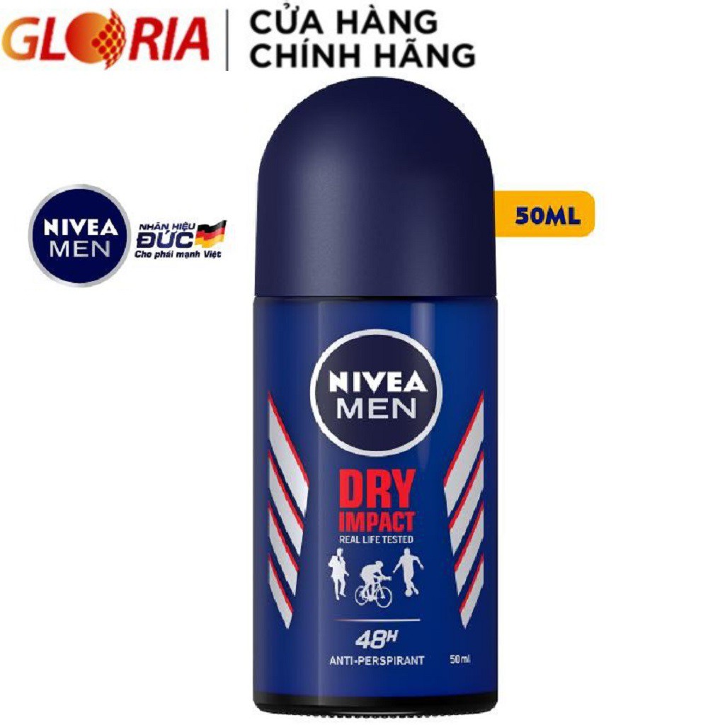 [Mã COSGLORIAT4 -8% đơn 250K] Lăn Ngăn Mùi Nivea Men Khô Thoáng 50ml - 81610