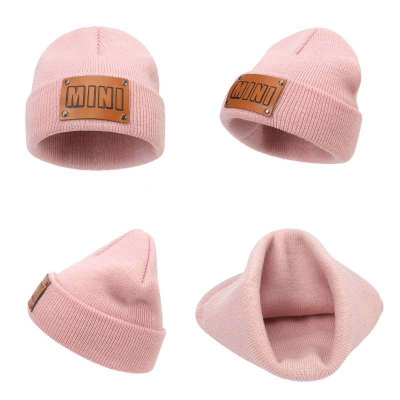 Mũ Beanie Dệt Kim 8 Màu Giữ Ấm Mùa Đông Cho Mẹ Và Bé