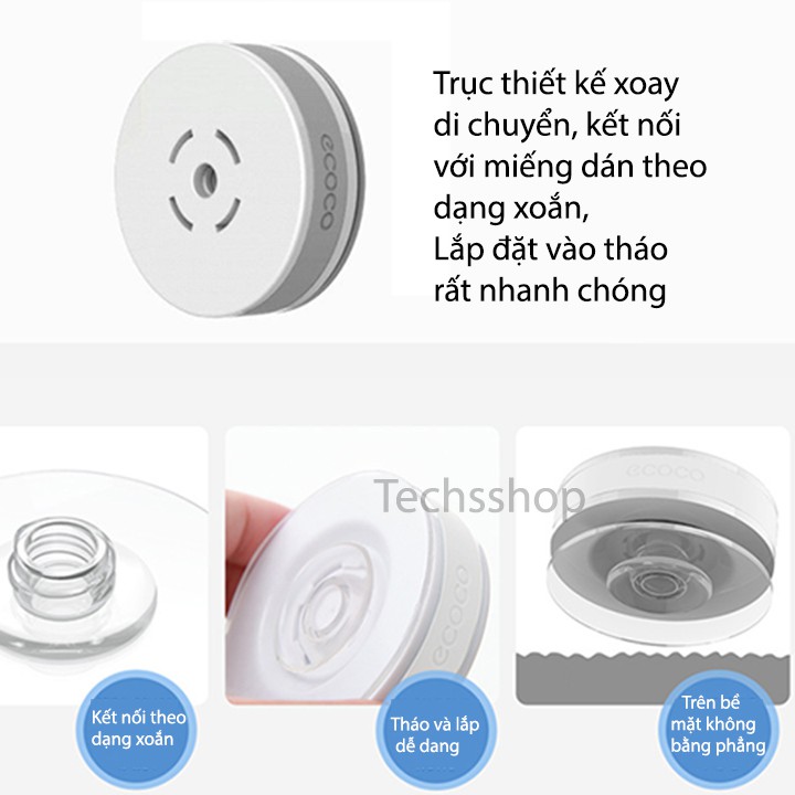 Giá Treo Khăn Tắm Dán Tường Ecoco E1610 Có 4 Móc Thanh Xoay 180 Độ